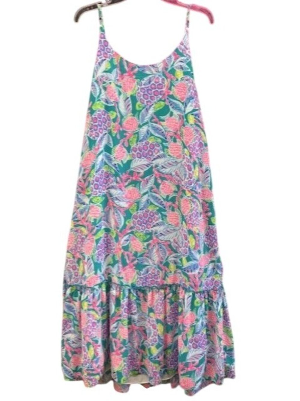 Lilly Pulitzer Floral Print Sleeveless Maxi Dress With Tiered Hem - Size M - Picture 2 of 3